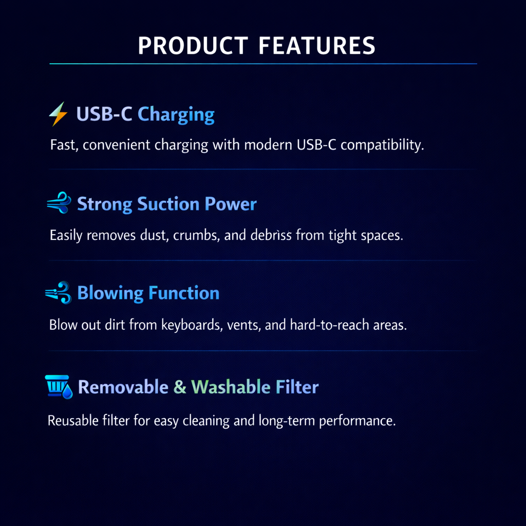 Portable wireless vacuum cleaner